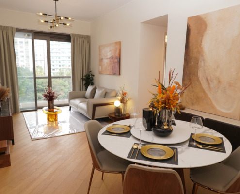 示範單位；showflat；家居佈置；St. George's Mansions；何文田豪它；2房連傢俬示範單位；歐洲家具；歐洲傢俬；歐化傢俬；歐洲傢俬50周年紀念；高級傢俬；意大利真皮梳化；高級餐檯；嘉道理道24A號；764呎單位